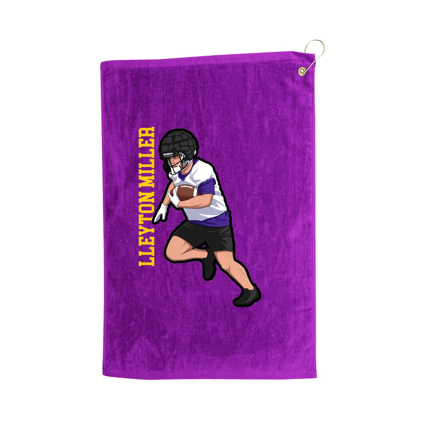 Golf Towel — Name Vertical in Purple