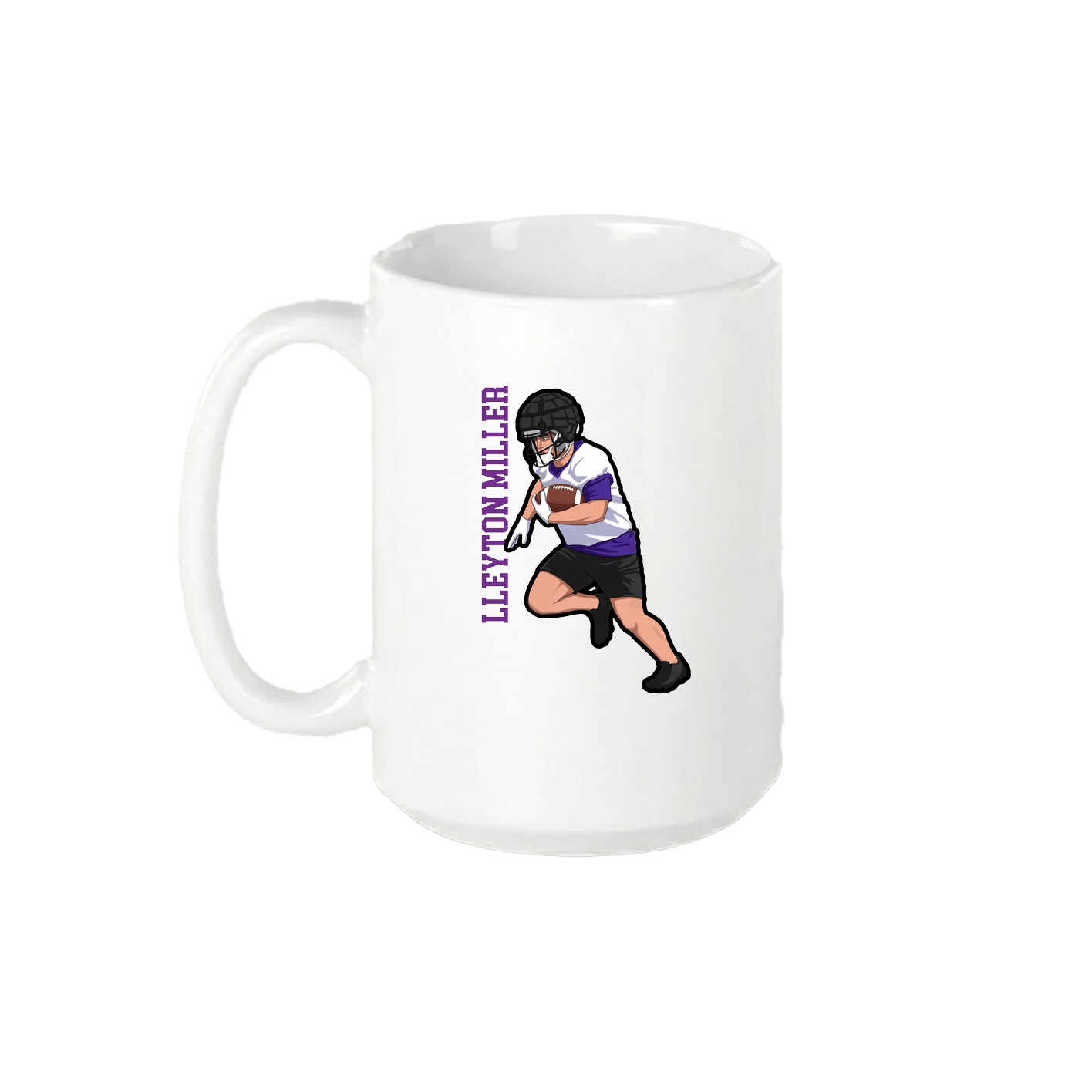 15oz Coffee Mug — Name Vertical in White