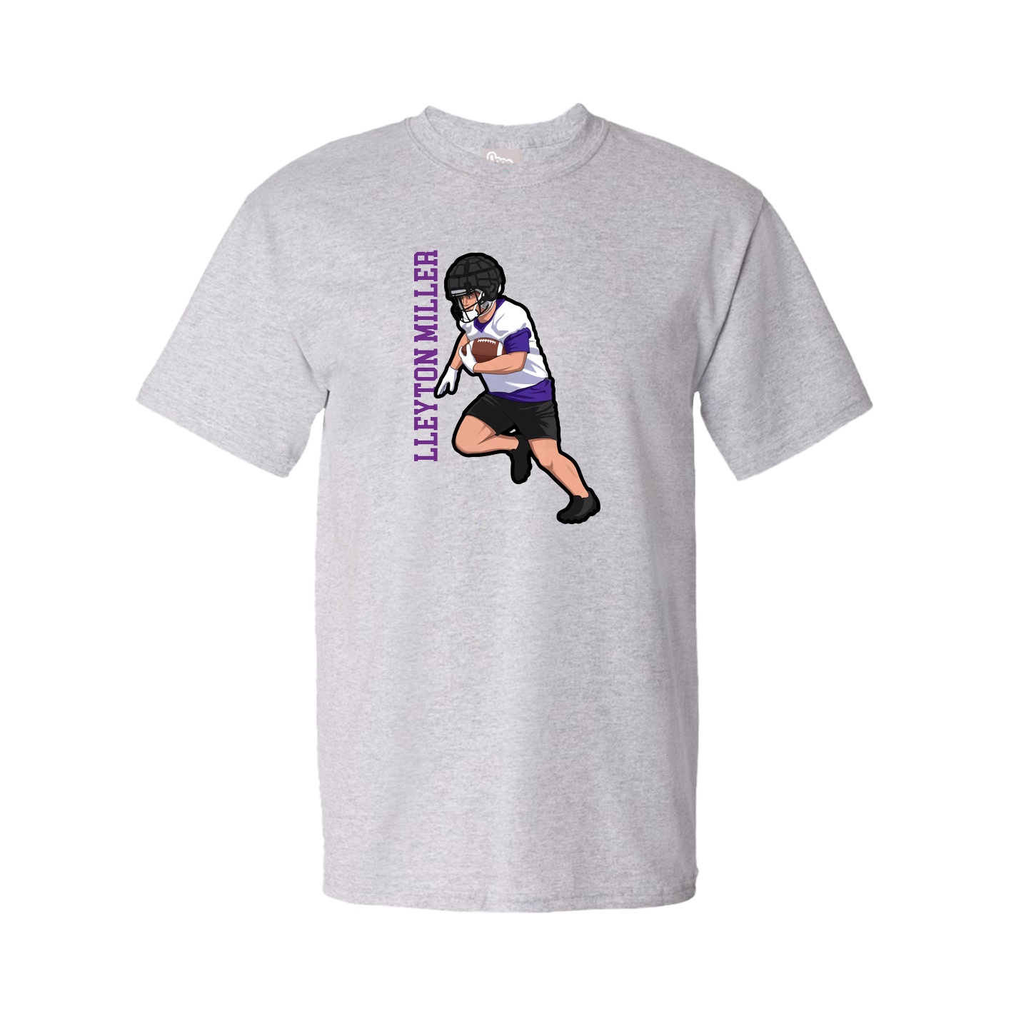 Tee — Name Vertical in Grey