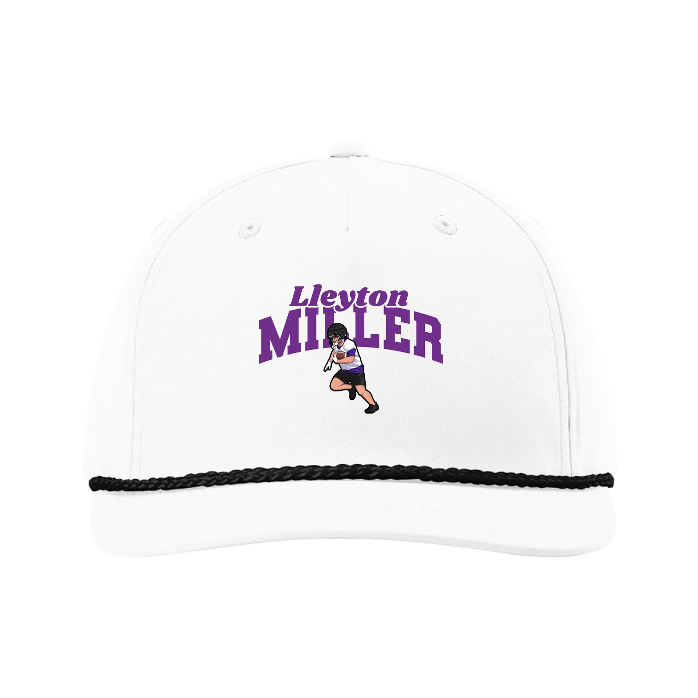 Five-Panel Classic Rope Cap — Signature Arch in White