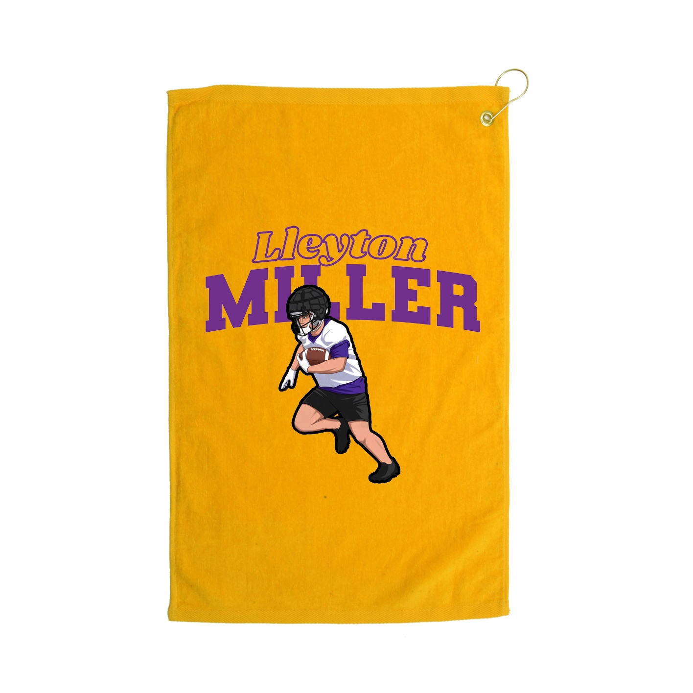 Golf Towel — Name Arch in Gold
