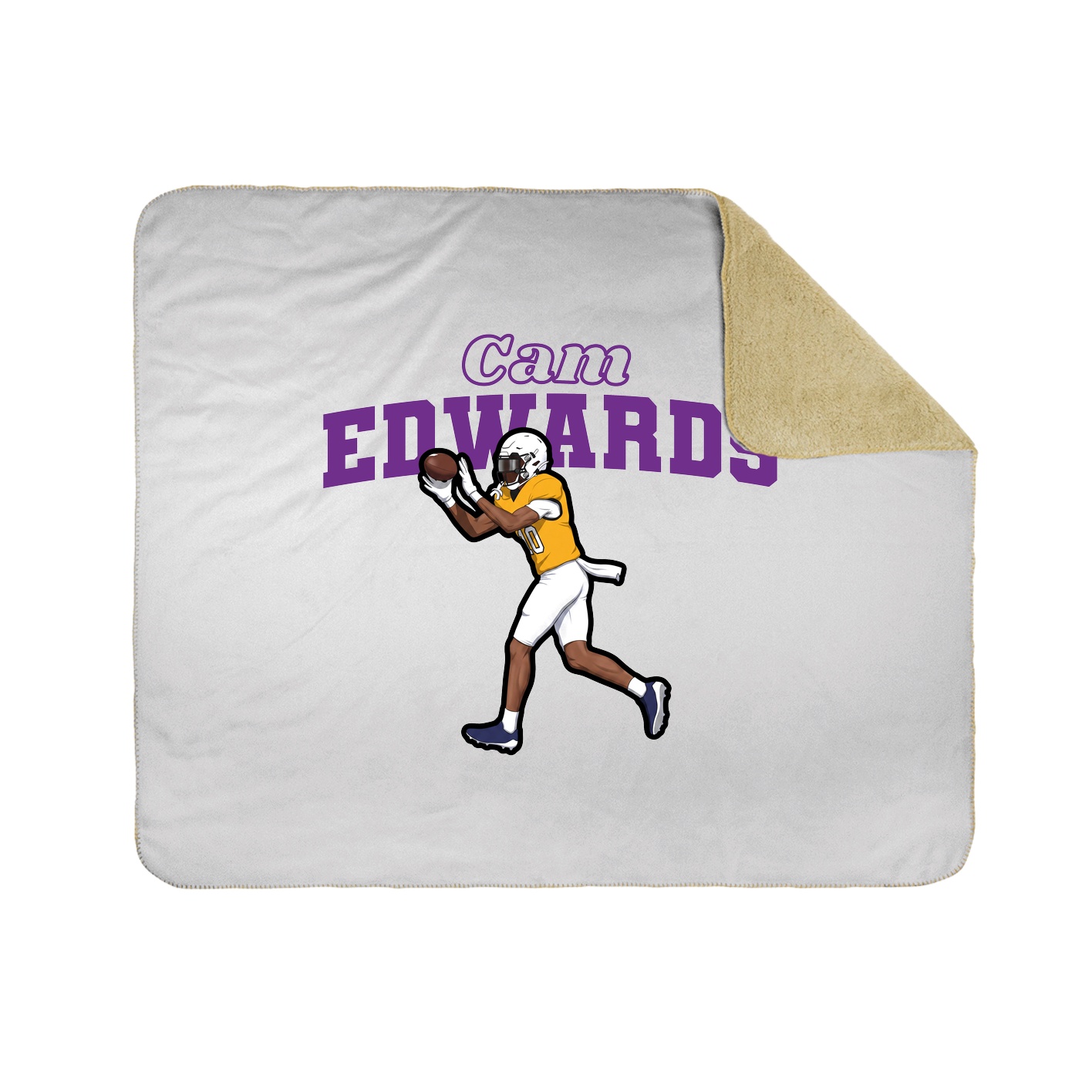 Throw Blanket — Name Arch in White