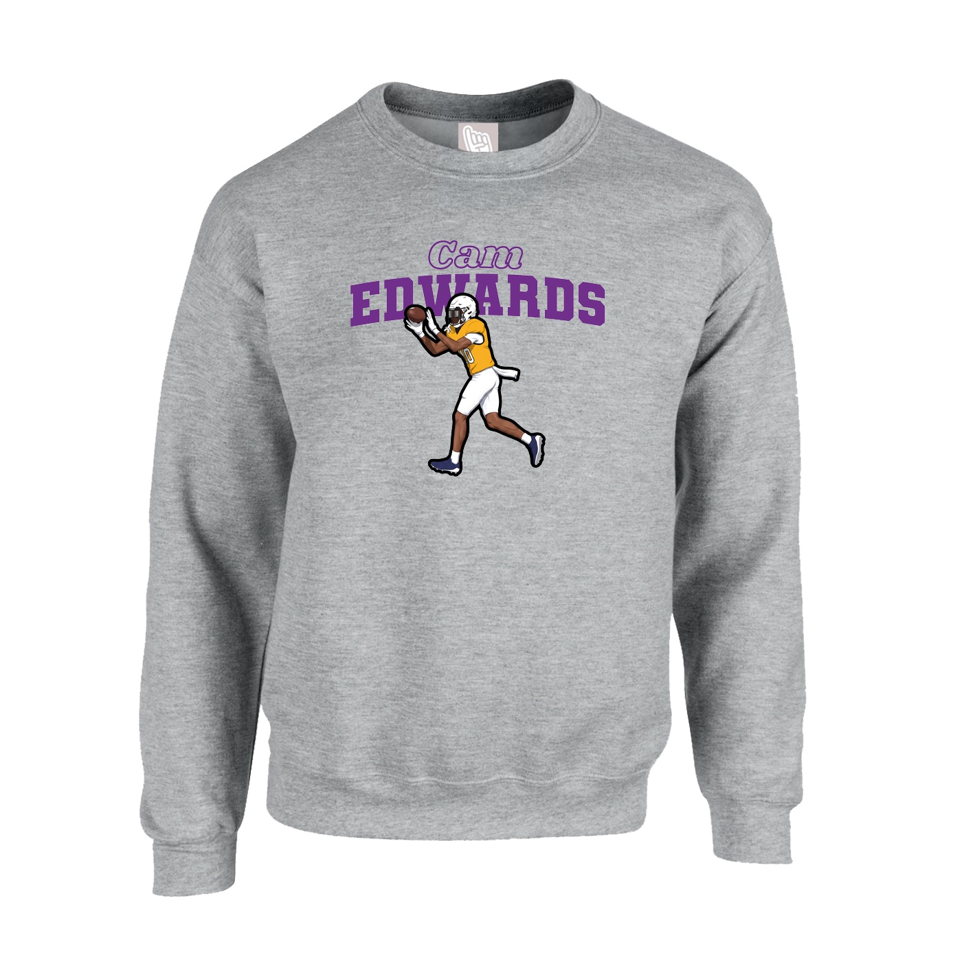 Fleece Crew — Name Arch in Grey