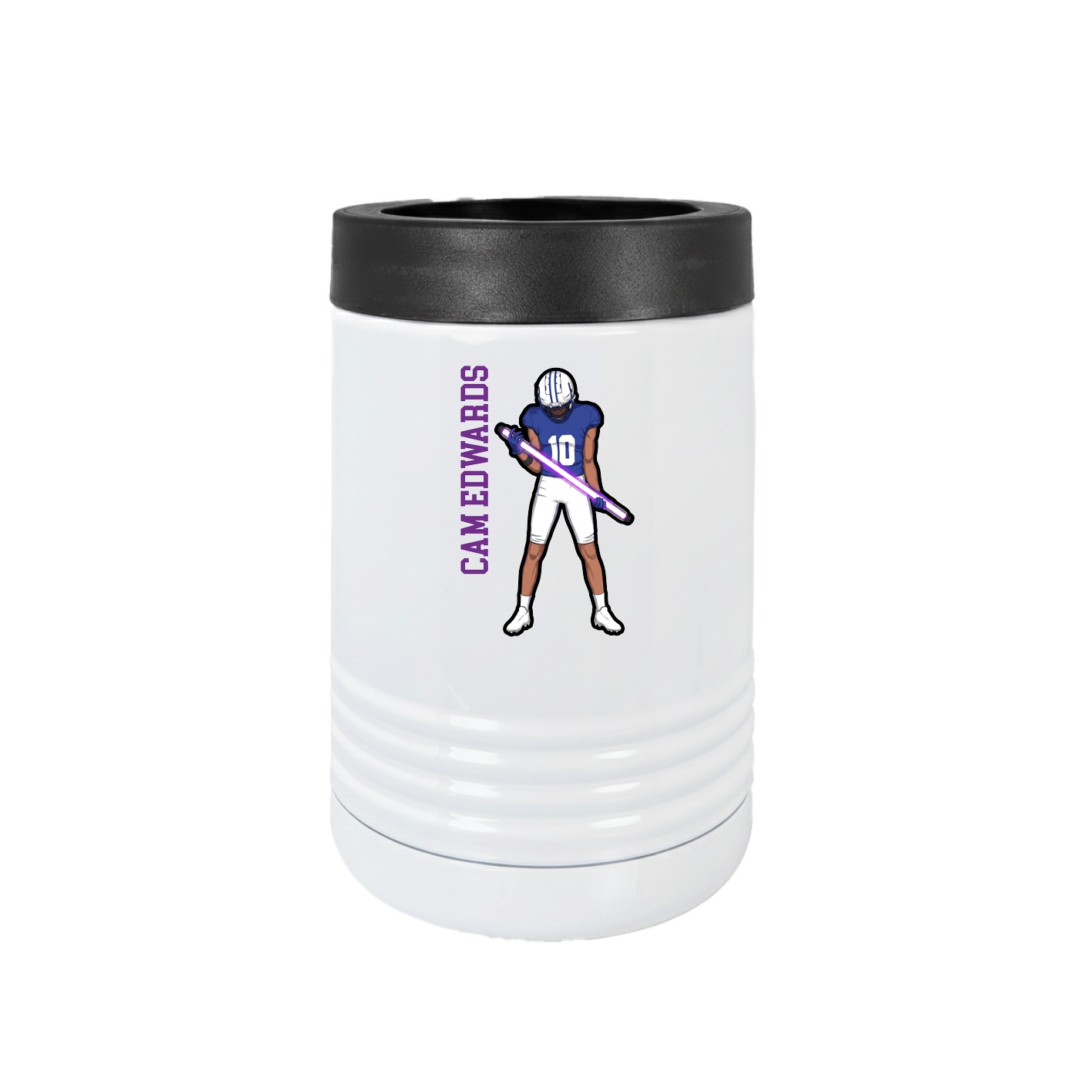 Beverage Holder — Name Vertical in White