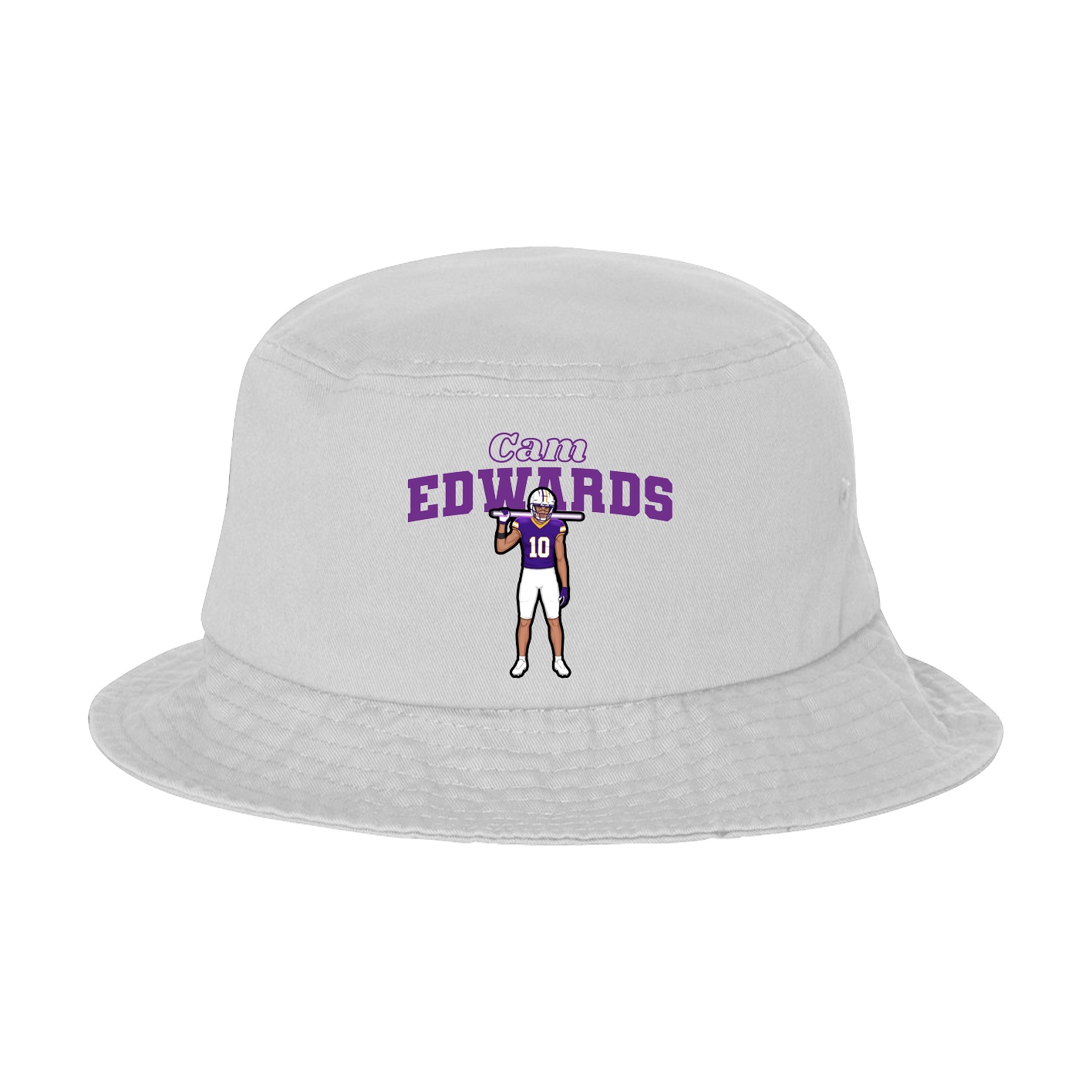 Bucket Cap — Name Arch in White