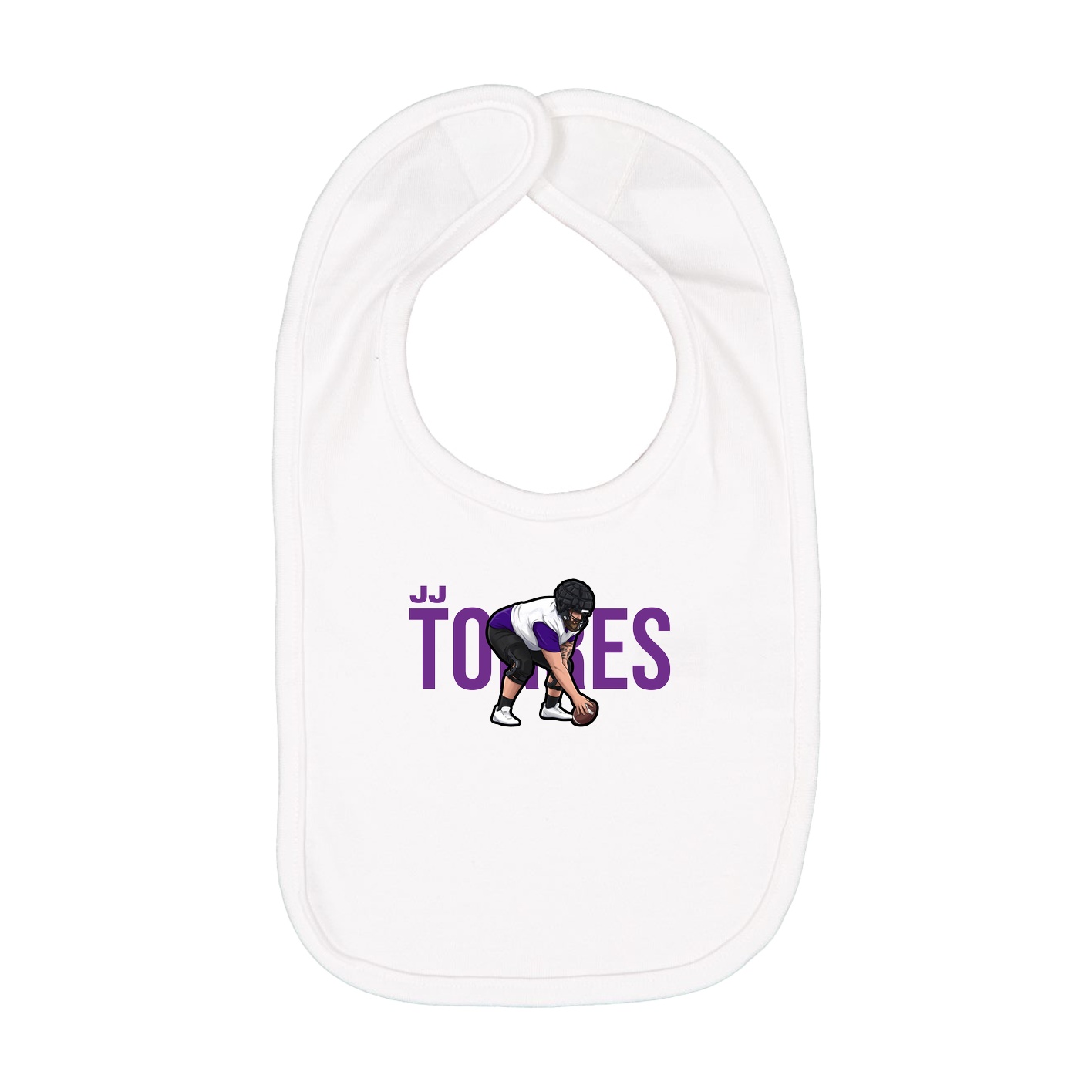 Infant Bib — Player Name in White