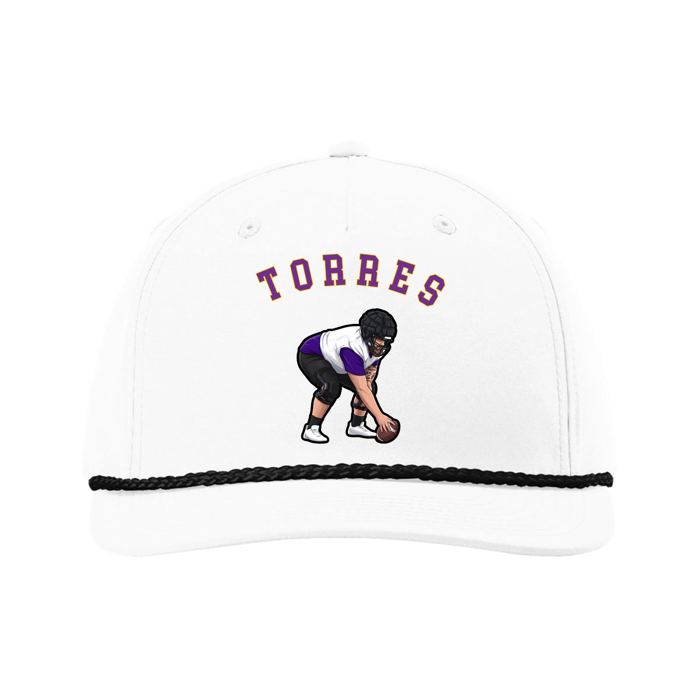 Five-Panel Classic Rope Cap — Shirsey Arch in White