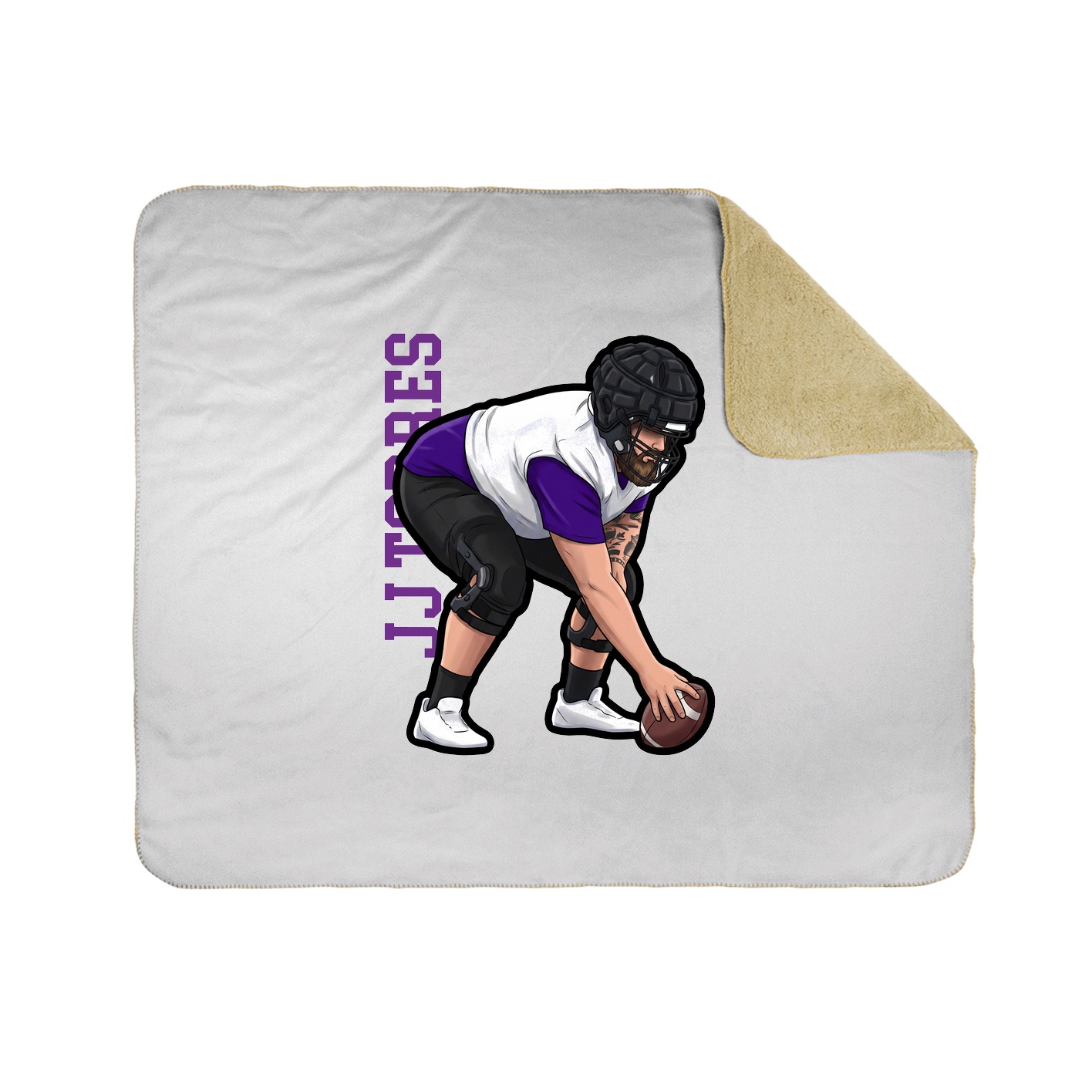Throw Blanket — Name Vertical in White
