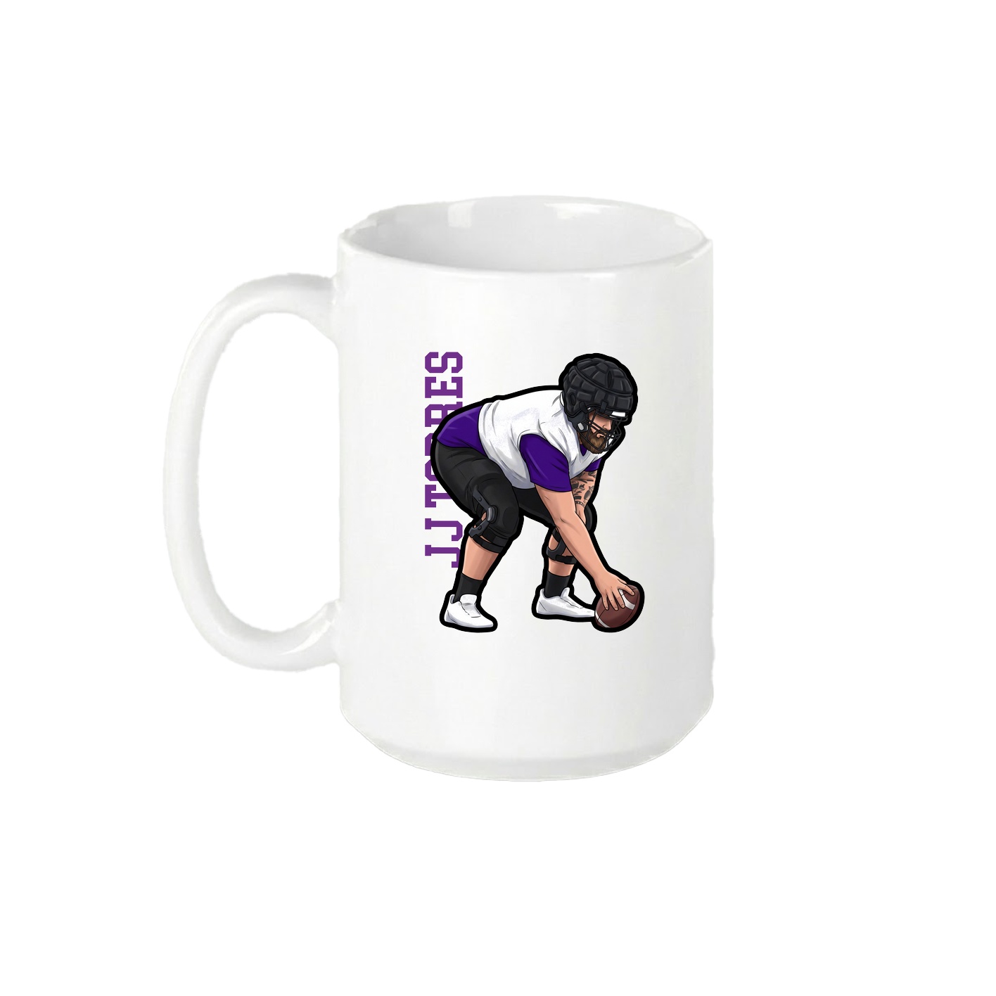 15oz Coffee Mug — Name Vertical in White