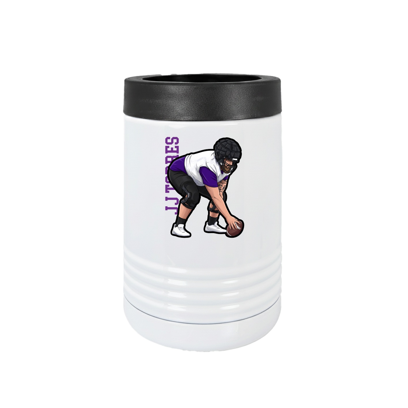 Beverage Holder — Name Vertical in White