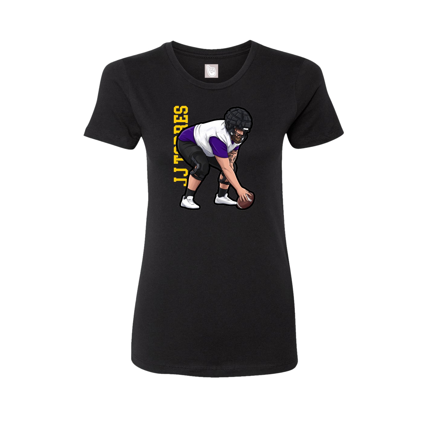 Fitted Women's Tee — Name Vertical in Black