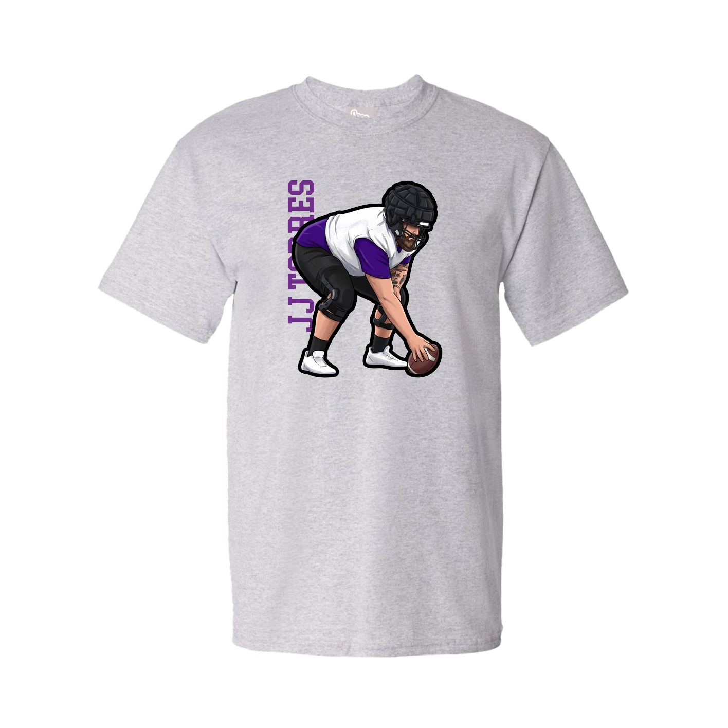 Youth Tee — Name Vertical in Grey