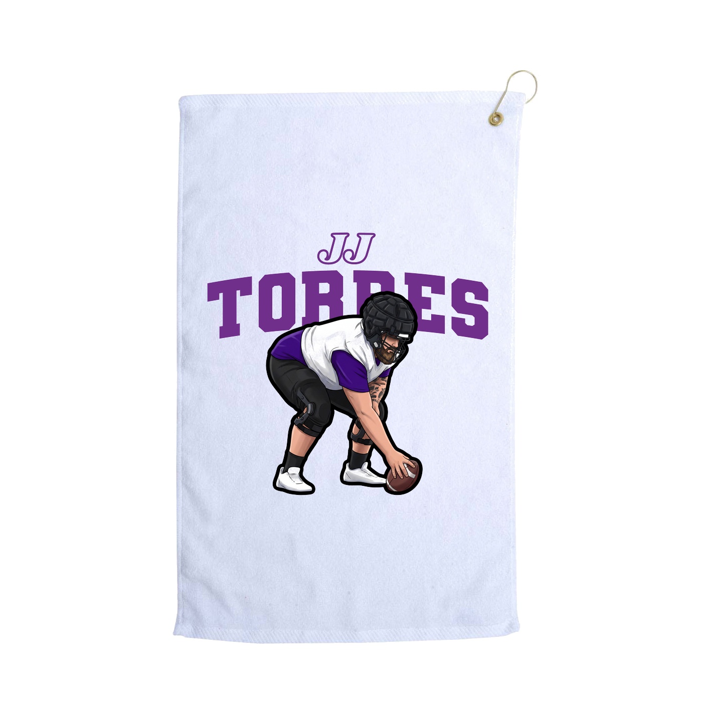 Golf Towel — Name Arch in White