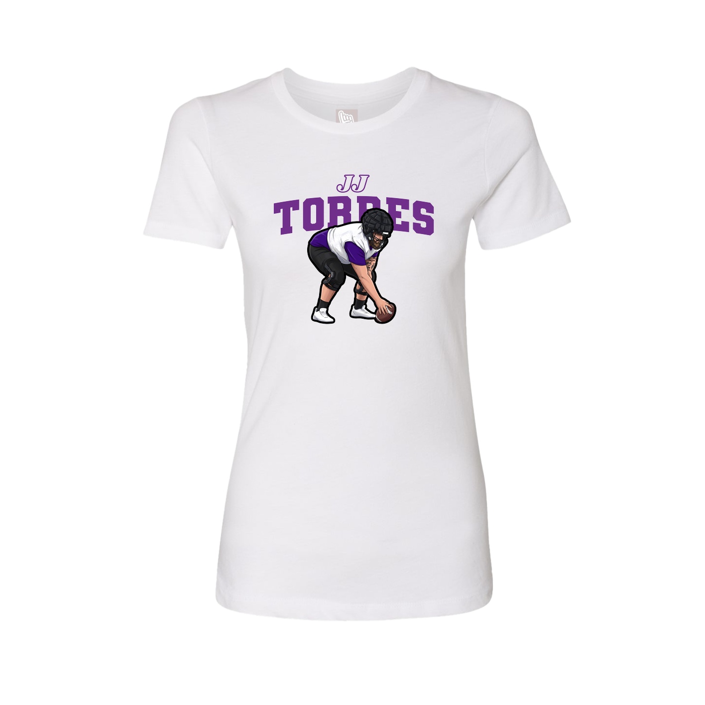Fitted Women's Tee — Name Arch in White