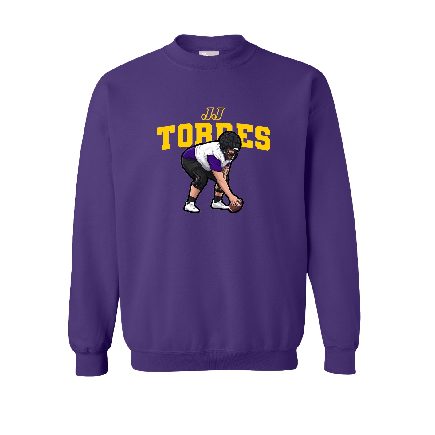 Fleece Crew — Name Arch in Purple