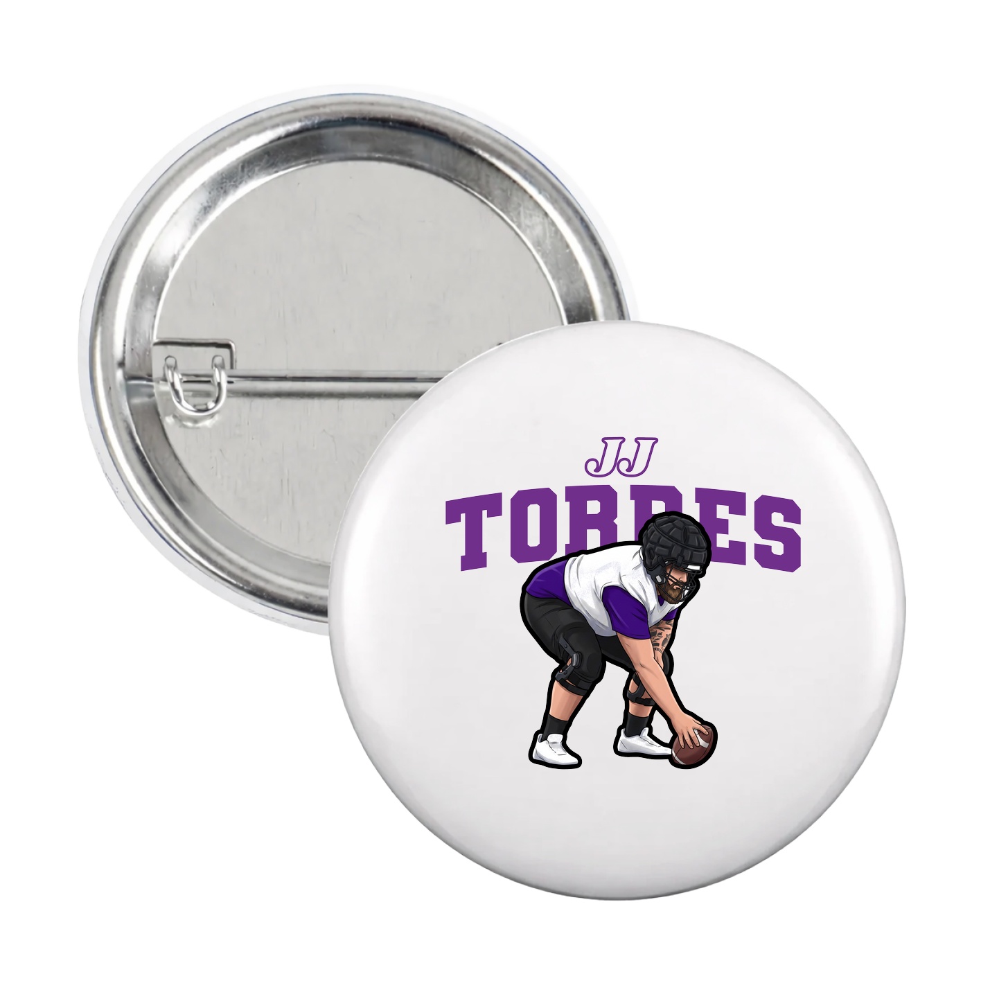 Game Day Button — Name Arch in White