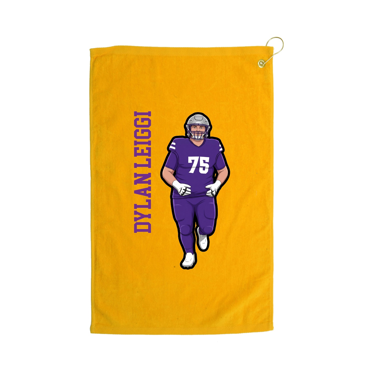 Golf Towel — Name Vertical in Gold