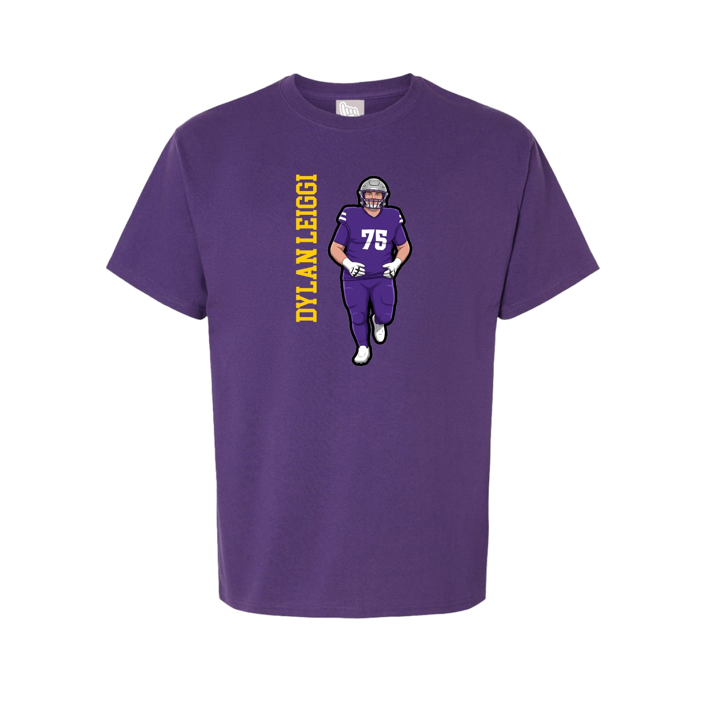 Youth Tee — Name Vertical in Purple