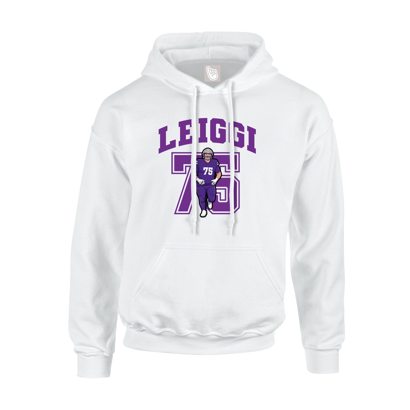 Youth Hoodie — Number in White