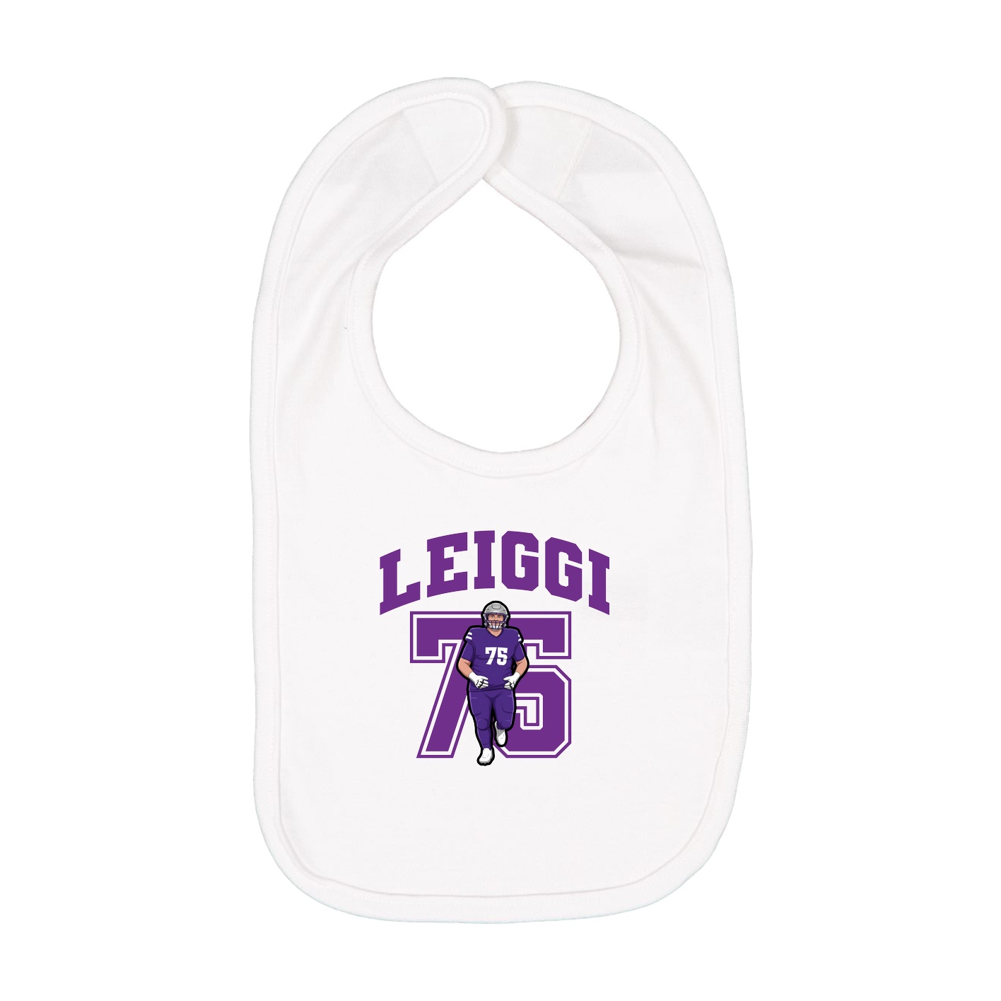 Infant Bib — Number in White