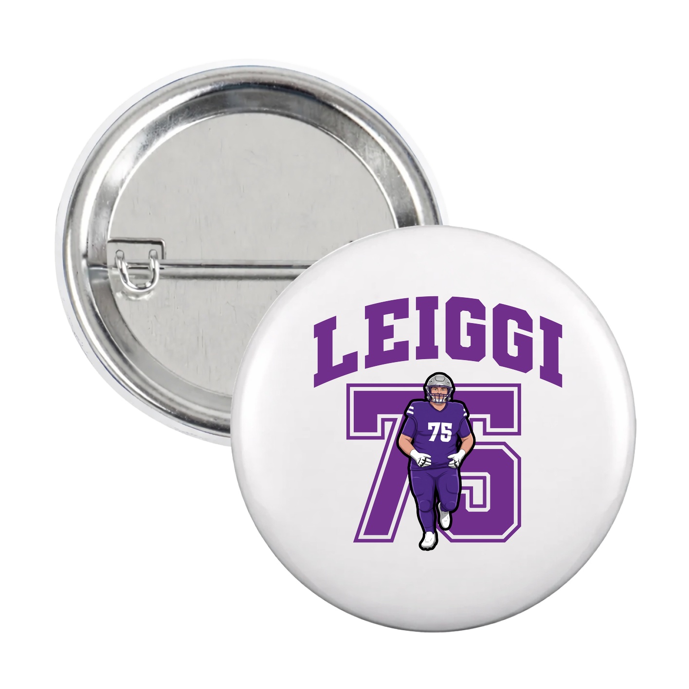 Game Day Button — Number in White