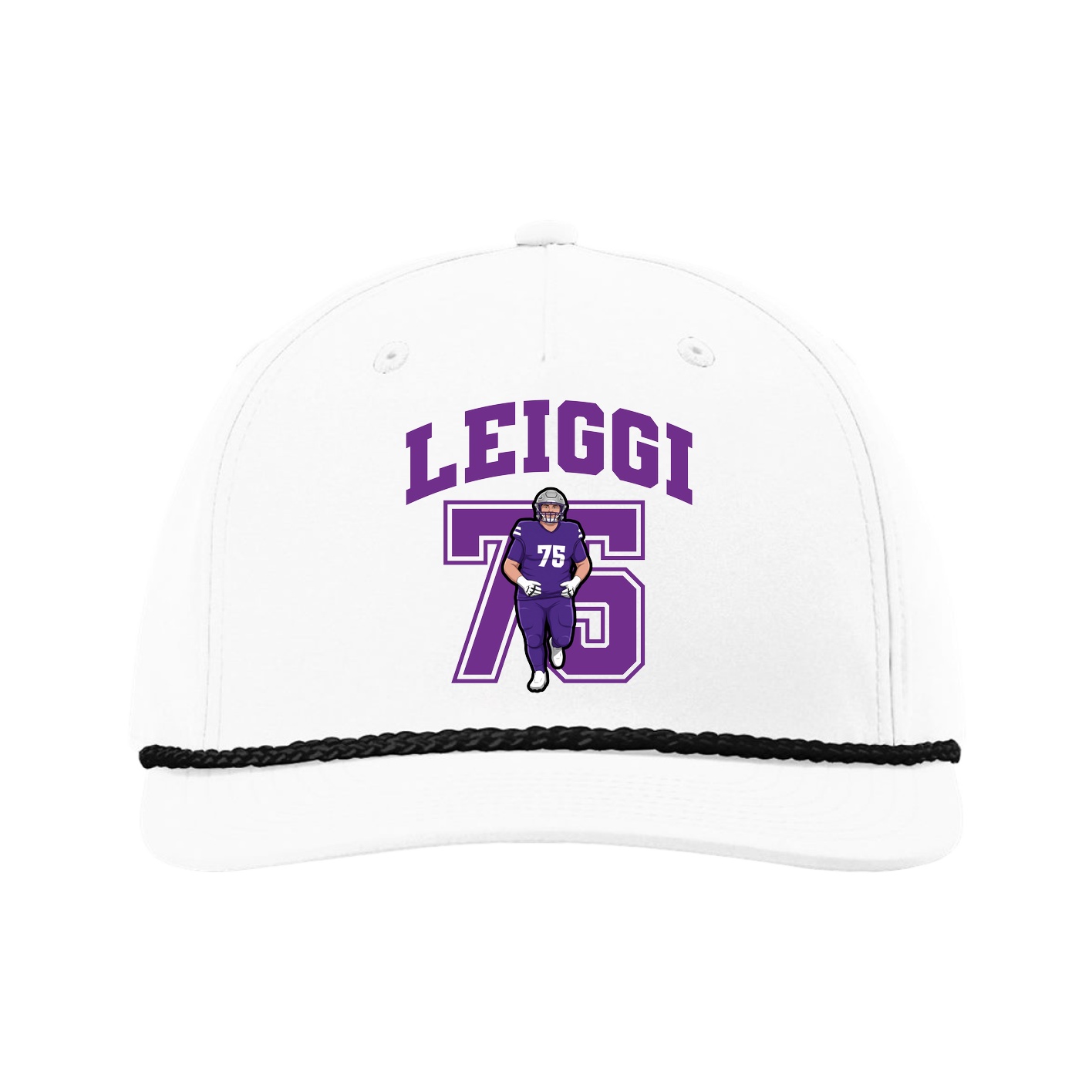 Five-Panel Classic Rope Cap — Number in White
