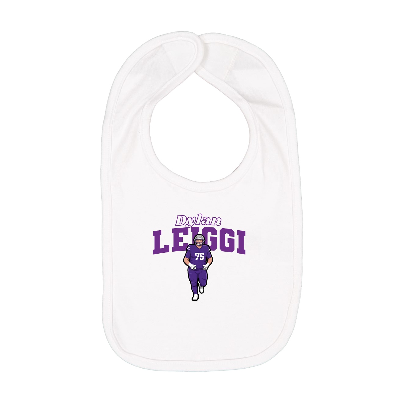 Infant Bib — Name Arch in White