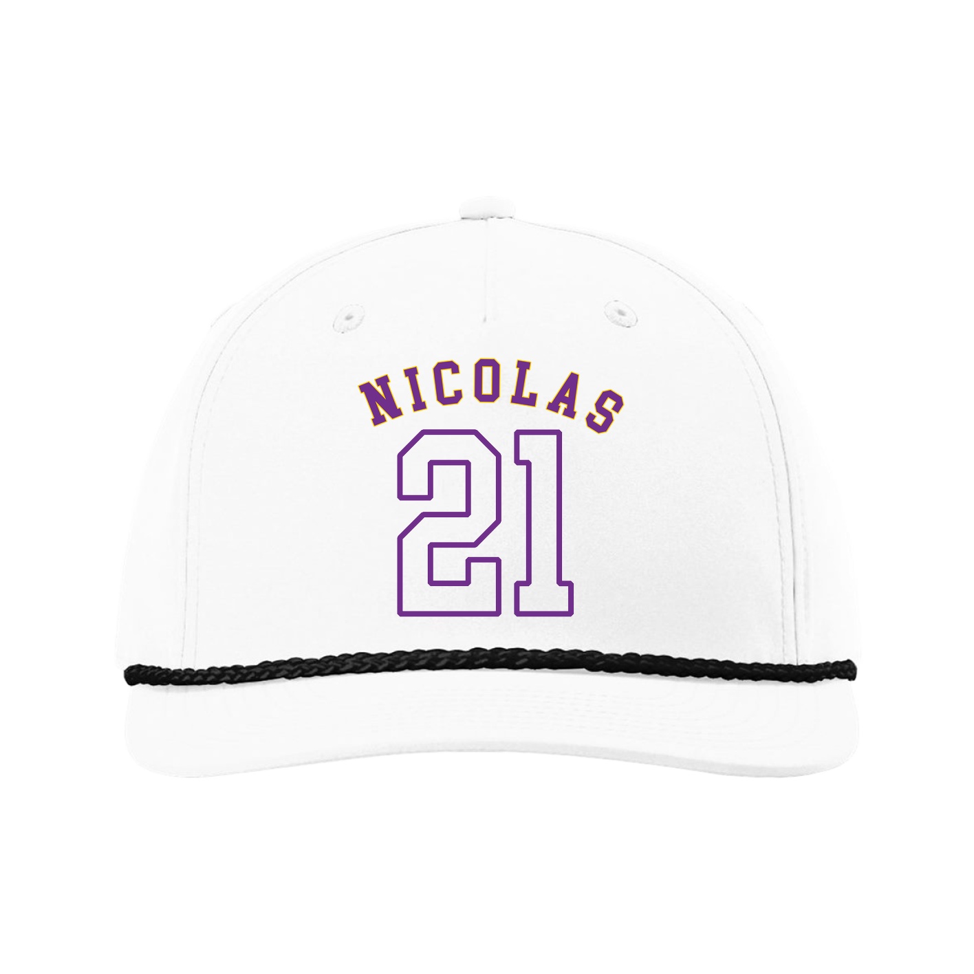 Five-Panel Classic Rope Cap — Shirsey Arch in White