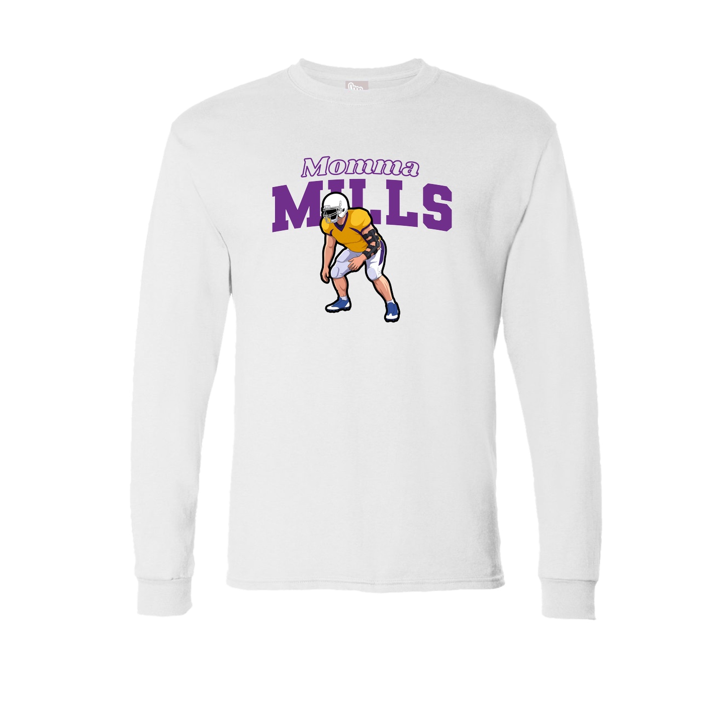 Long Sleeve Tee — Mothers Day Block in White