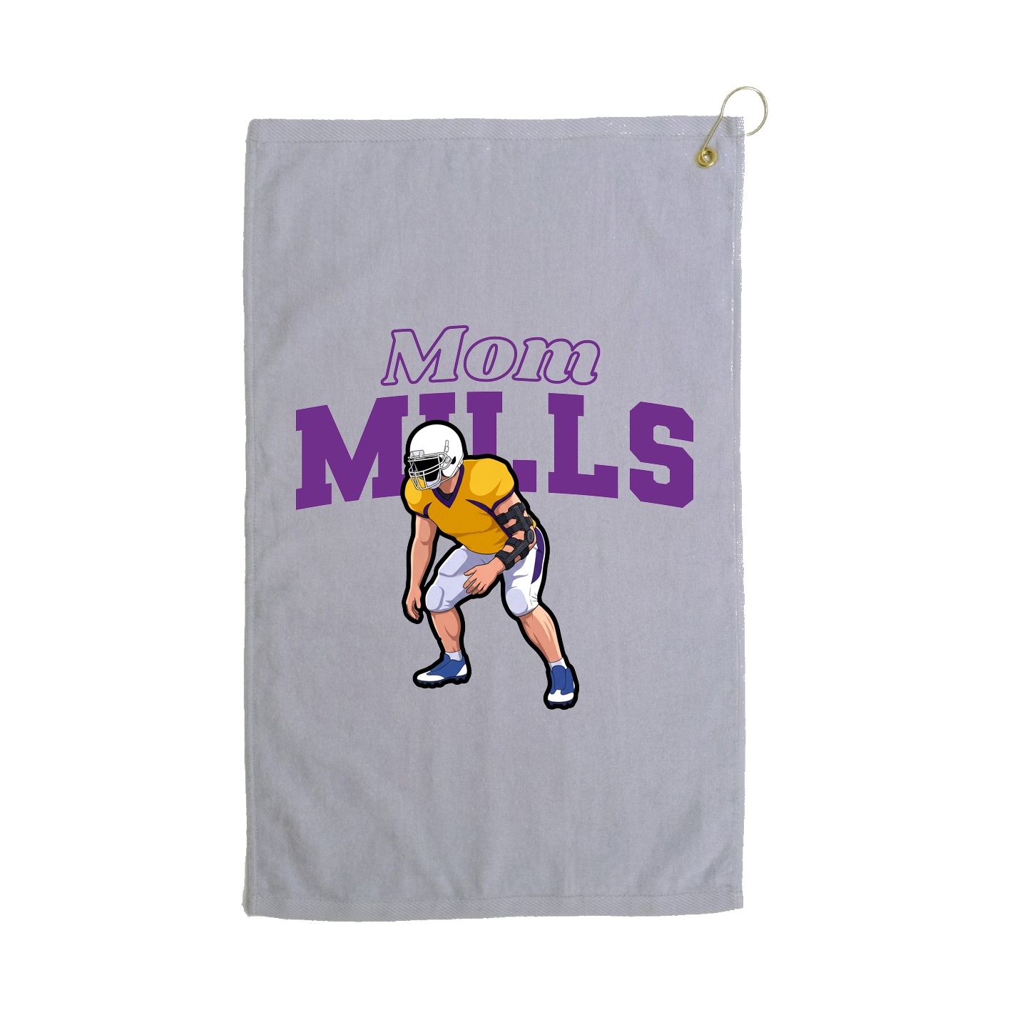 Golf Towel — Mothers Day Block in Grey
