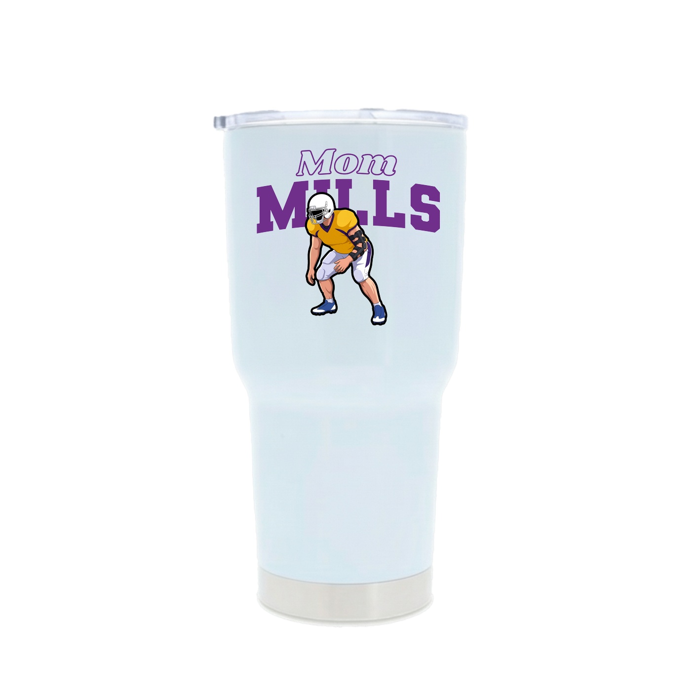 30oz Stainless Steel Tumbler — Mothers Day Block in White