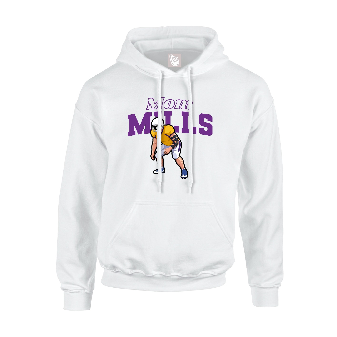 Youth Hoodie — Mothers Day Block in White