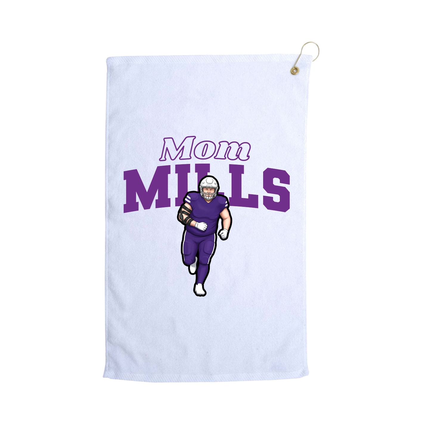 Golf Towel — Mothers Day Block in White