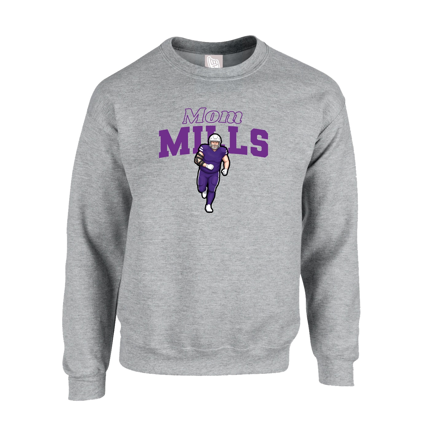 Fleece Crew — Mothers Day Block in Grey