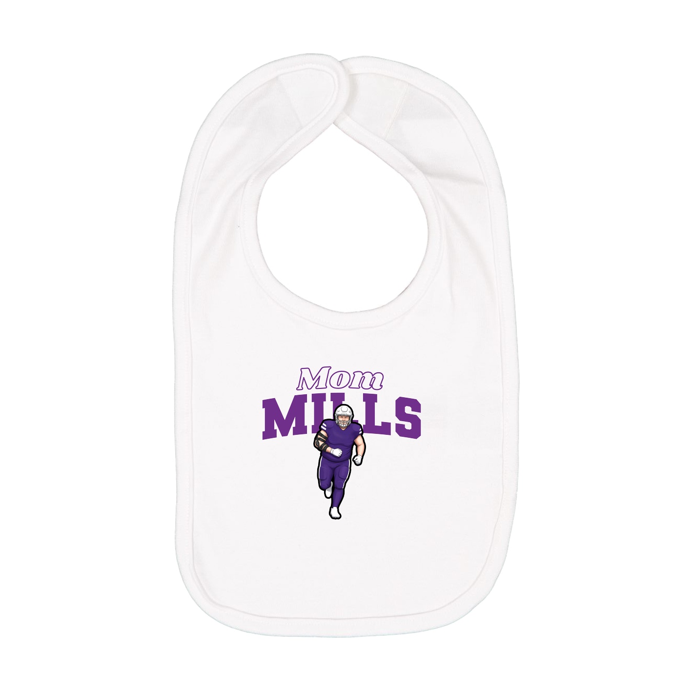 Infant Bib — Mothers Day Block in White