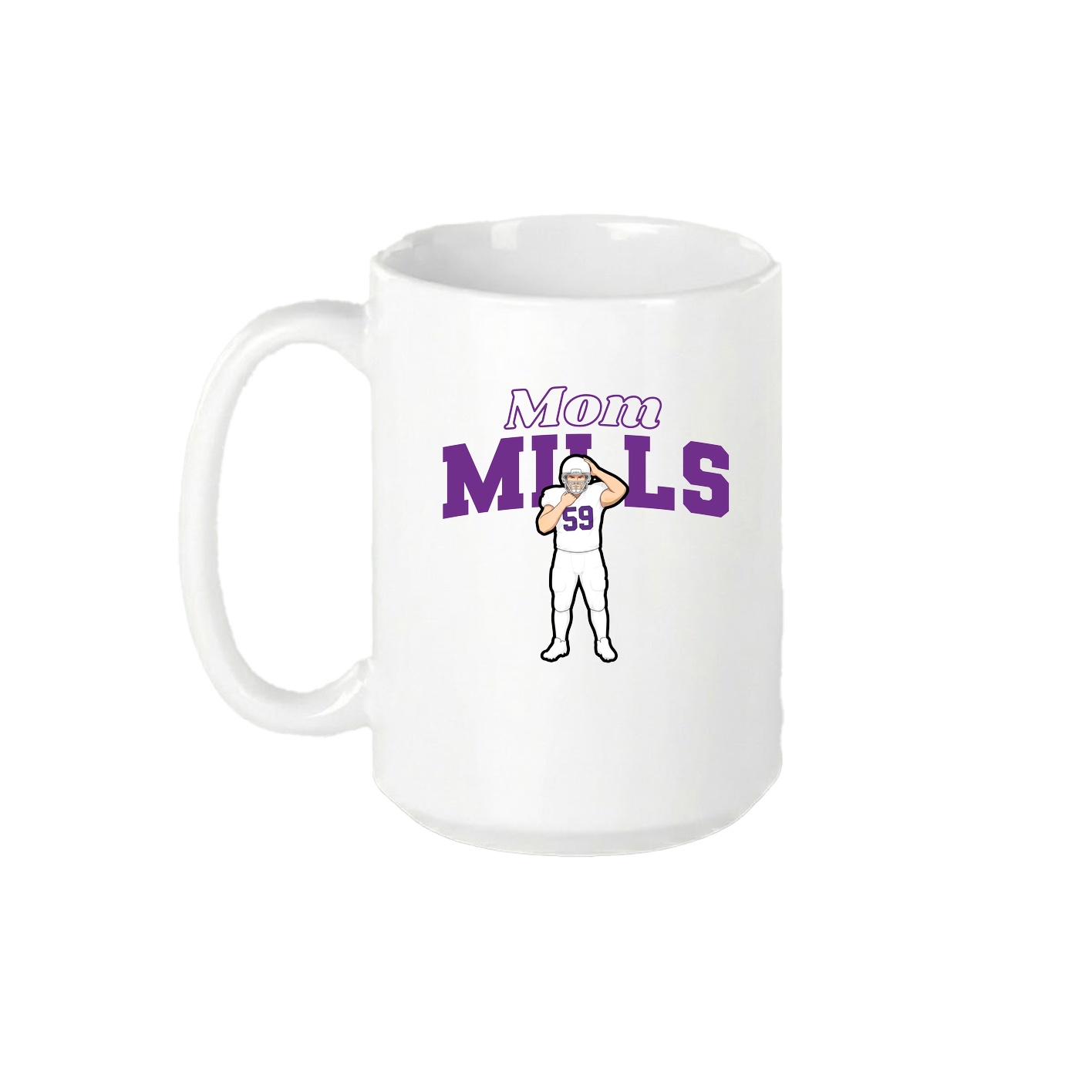 15oz Coffee Mug — Mothers Day Block in White