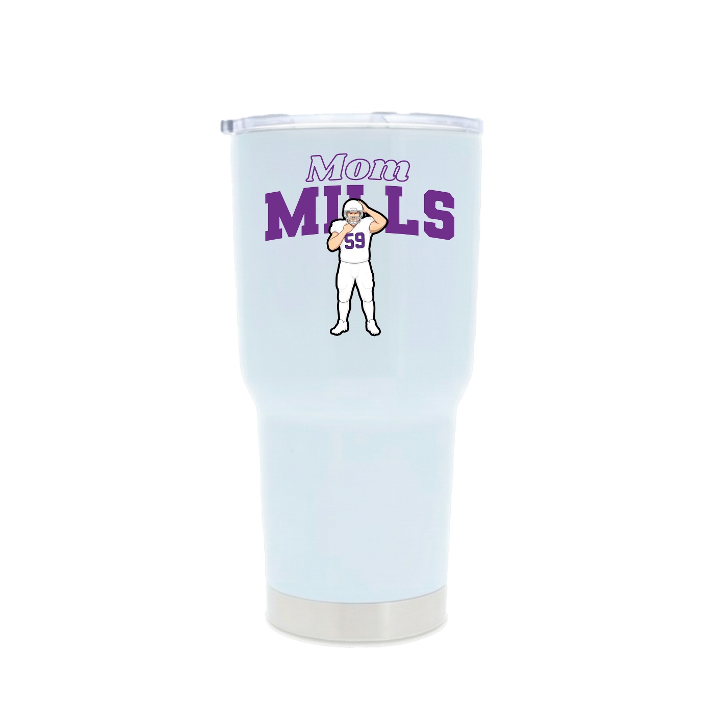 30oz Stainless Steel Tumbler — Mothers Day Block in White