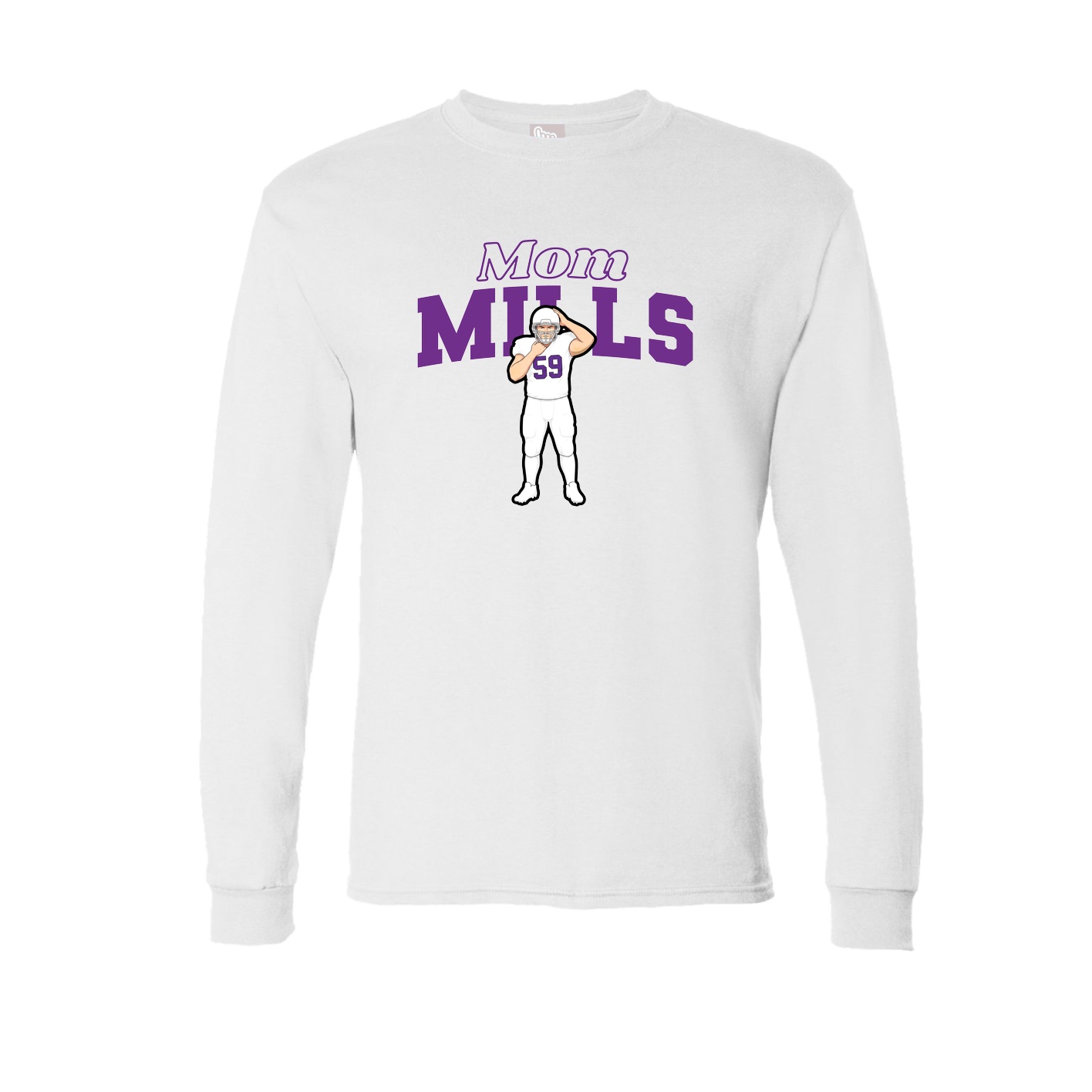 Long Sleeve Tee — Mothers Day Block in White