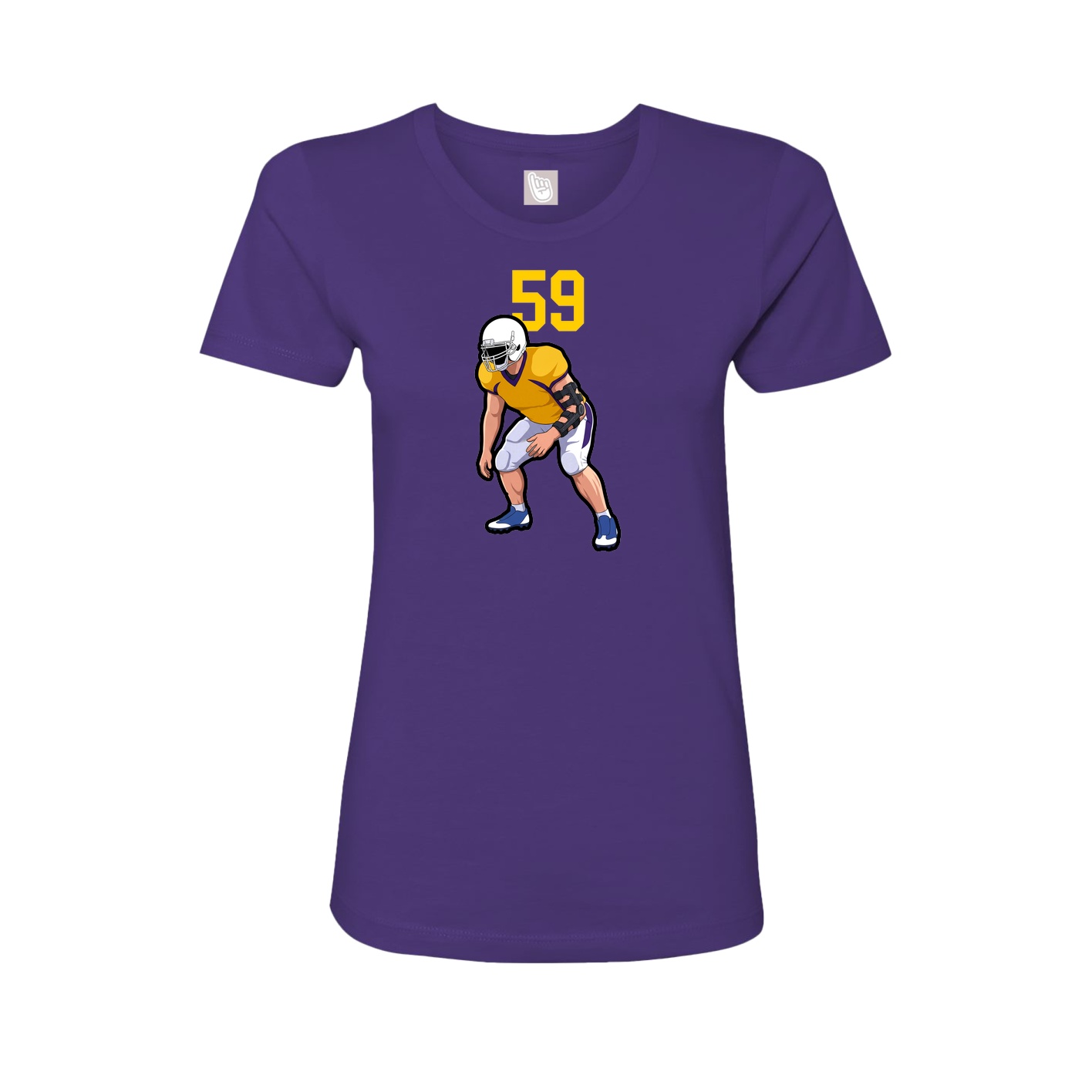 Fitted Women's Tee — Number Top in Purple