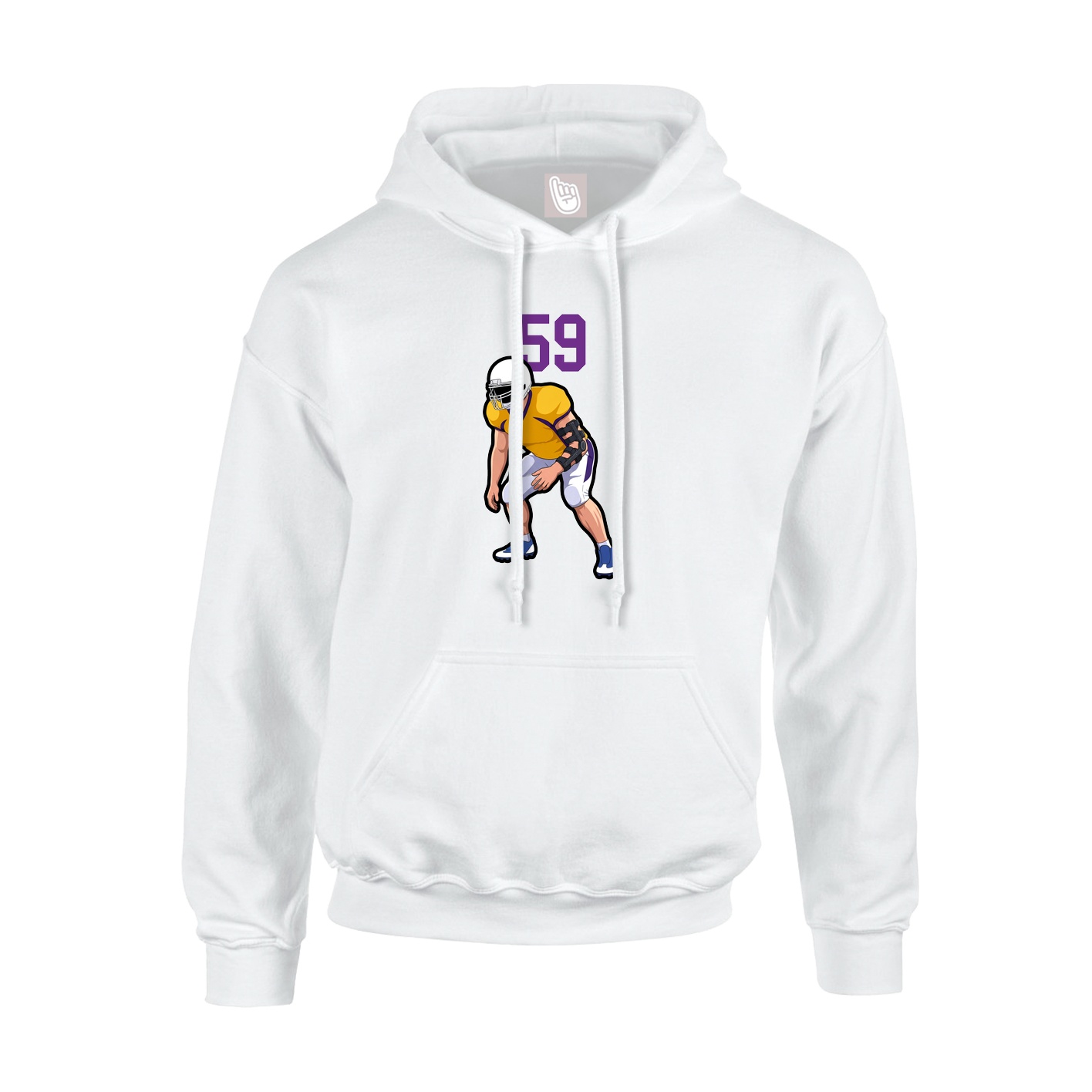Hoodie — Number Top in White