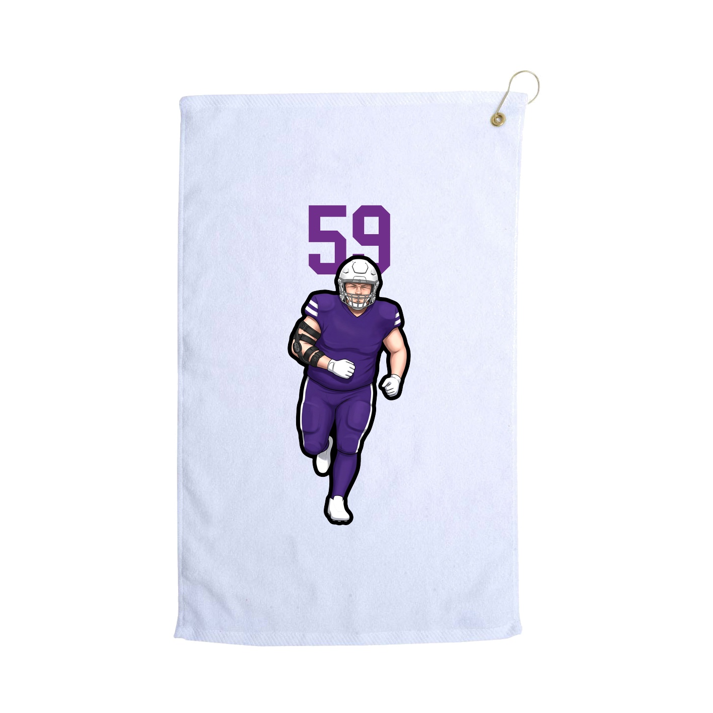Golf Towel — Number Top in White