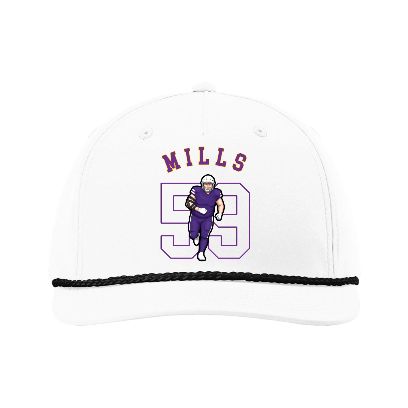 Five-Panel Classic Rope Cap — Shirsey Arch in White