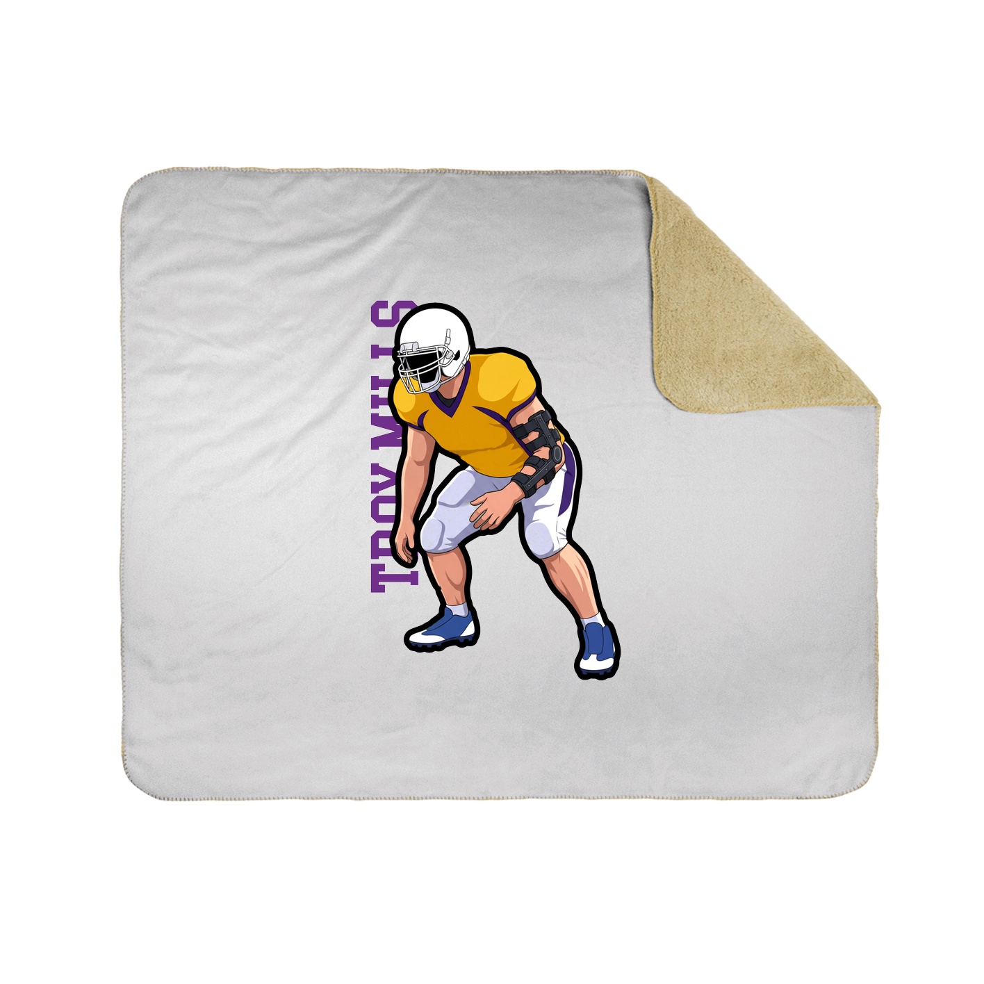 Throw Blanket — Name Vertical in White