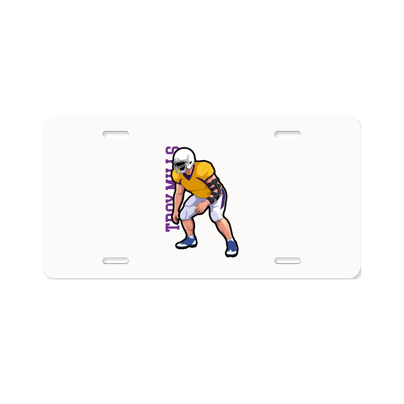 License Plate — Name Vertical in Classic