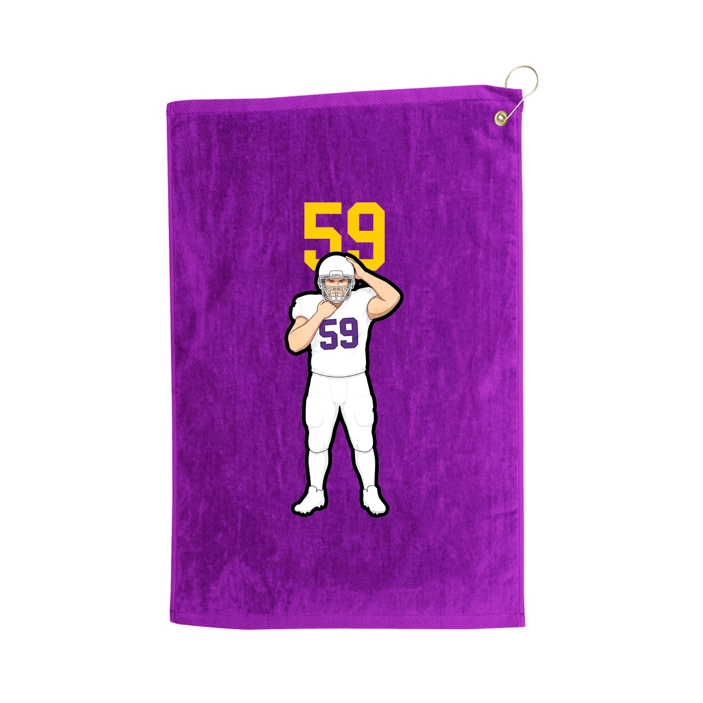 Golf Towel — Number Top in Purple