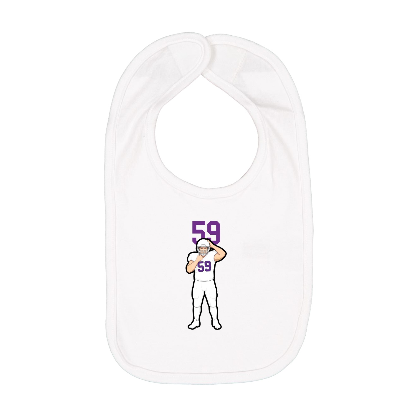 Infant Bib — Number Top in White
