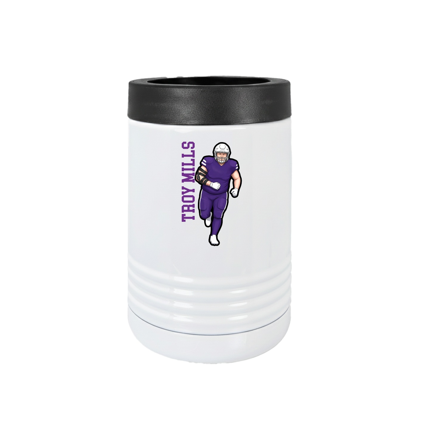 Beverage Holder — Name Vertical in White