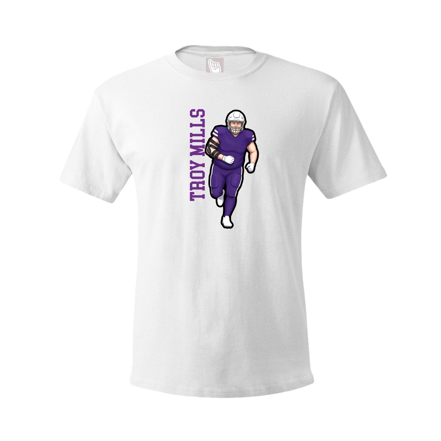 Youth Tee — Name Vertical in White