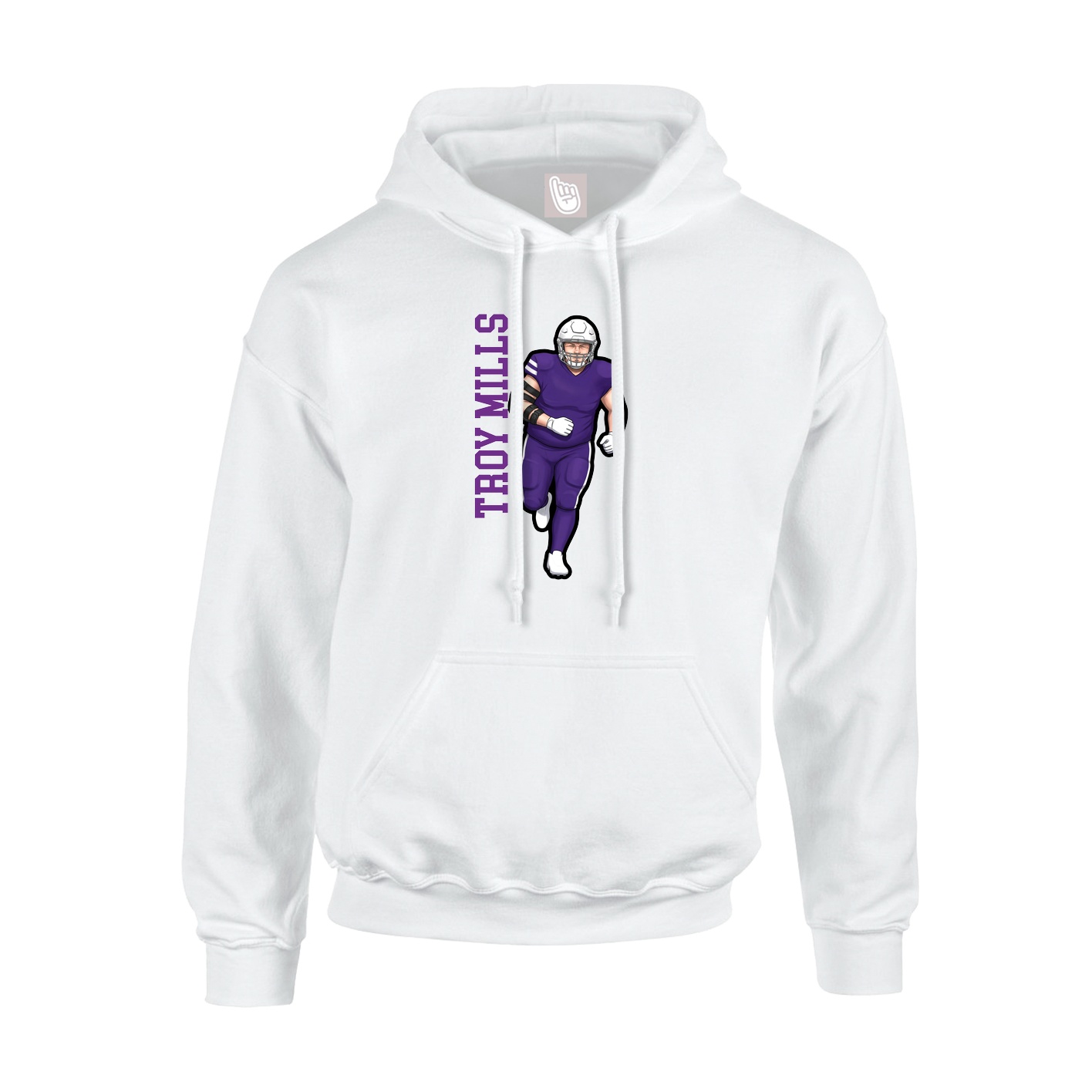 Hoodie — Name Vertical in White