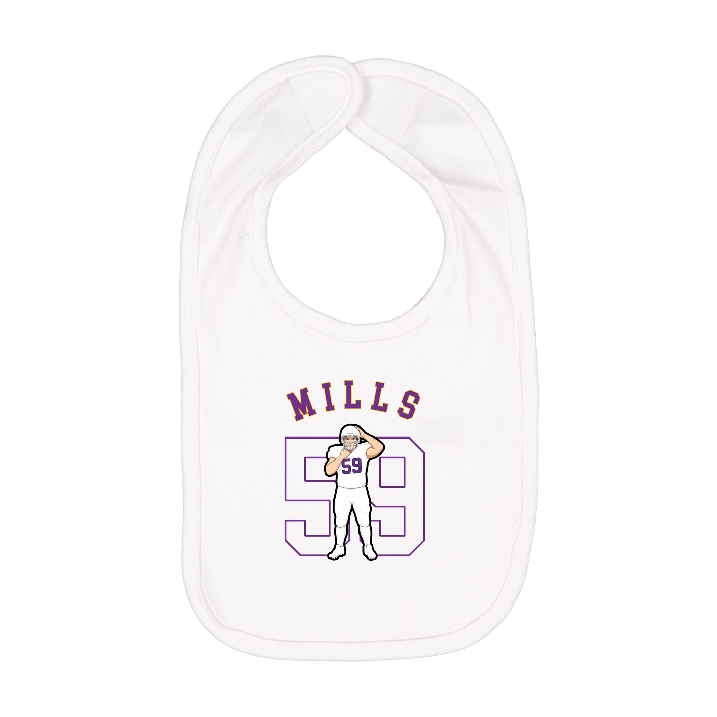 Infant Bib — Shirsey Arch in White